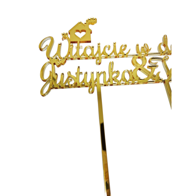 Topper na tort - Witajcie w domu! Imię + Imię