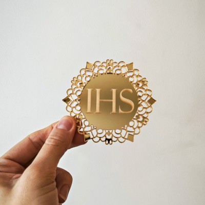 Topper / Dekor na tort - Hostia IHS dekor duży