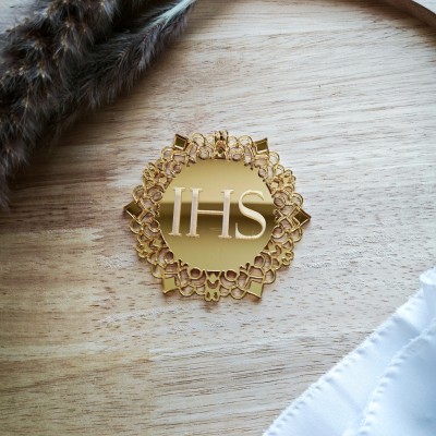 Topper / Dekor na tort - Hostia IHS dekor duży