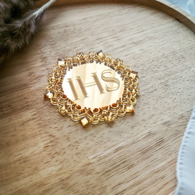 Topper / Dekor na tort - Hostia IHS dekor duży