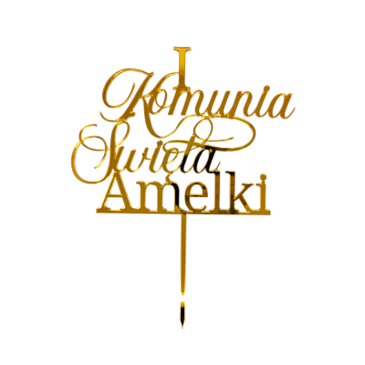 Topper na tort - I Komunia Święta + Imię