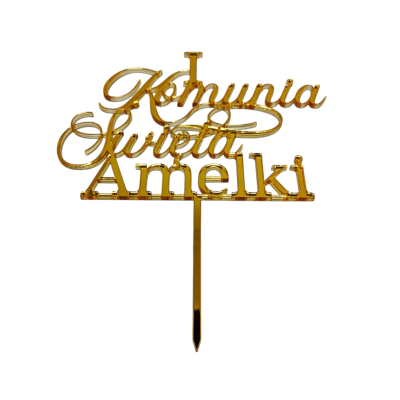 Topper na tort - I Komunia Święta + Imię