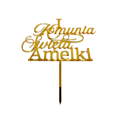 Topper na tort - I Komunia Święta + Imię