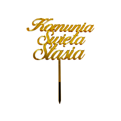 Topper na tort - Komunia Święta + Imię
