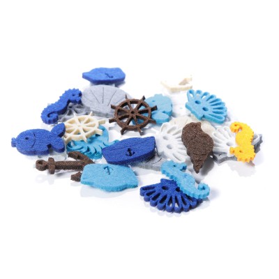 Elementy Filcowe MIX 27 szt. - MORSKIE