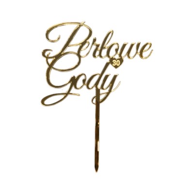 Topper na tort - Perłowe Gody 30 rocznica ślubu