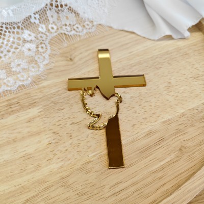 Topper dekor krzyż z gołębiem