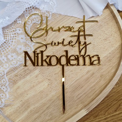 Topper Chrzest Święty + Imię