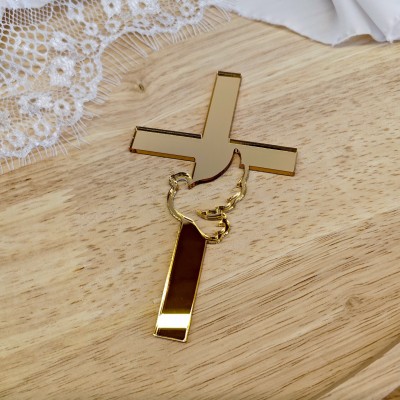 Topper dekor krzyż z gołębiem