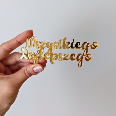 Topper / Dekor na tort - Wszystkiego najlepszego