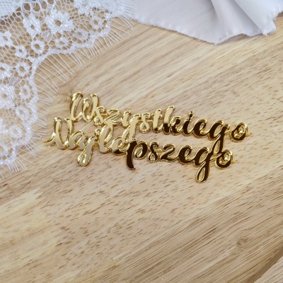 Topper / Dekor na tort - Wszystkiego najlepszego