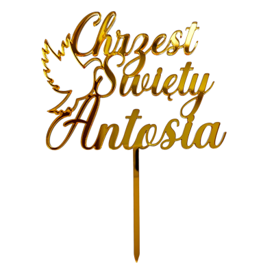 Topper Chrzest Święty z gołębiem + Imię