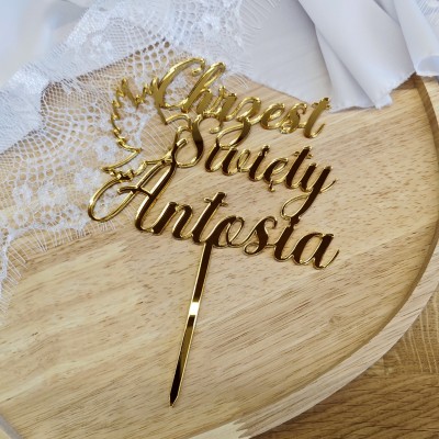Topper Chrzest Święty z gołębiem + Imię