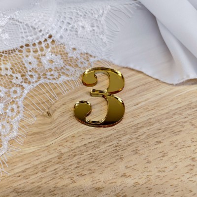 Topper / Dekor na tort - Cyfra 3 Elegante