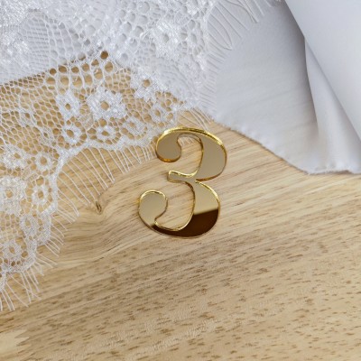 Topper / Dekor na tort - Cyfra 3 Elegante