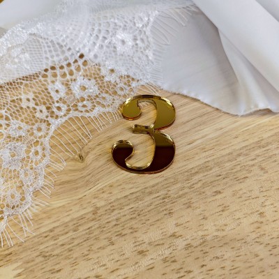 Topper / Dekor na tort - Cyfra 3 Elegante