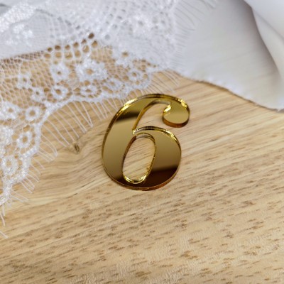 Topper / Dekor na tort - Cyfra 6 Elegante