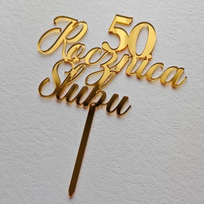 Topper na tort - Rocznica Ślubu + Cyfra Topper na tort - Rocznica Ślubu + Cyfra