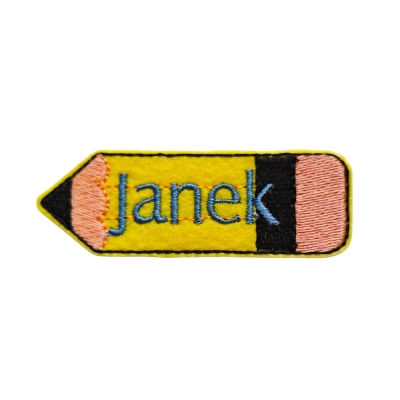 Naprasowanka z imieniem – ołówek haftowany dla dzieci